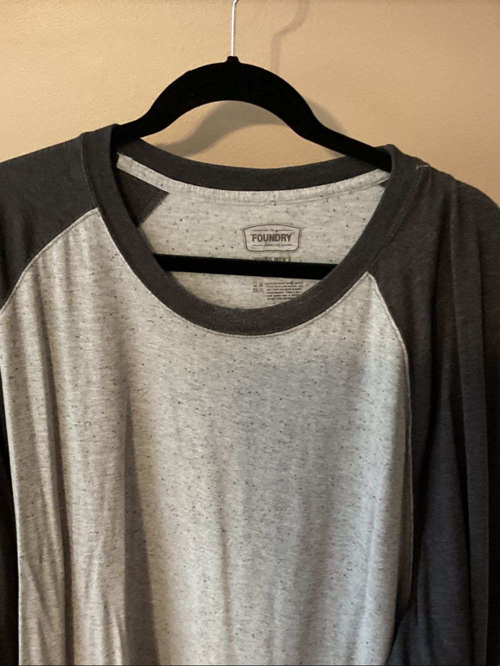 The Foundry Supply Co. Grey Body with Black Raglan Long-Sleeve Tee - Picture 2 of 2